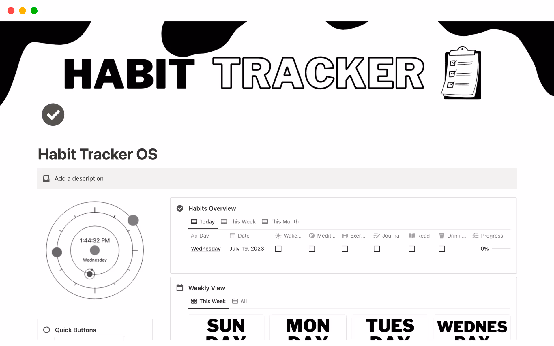 Habit Tracker OS Template